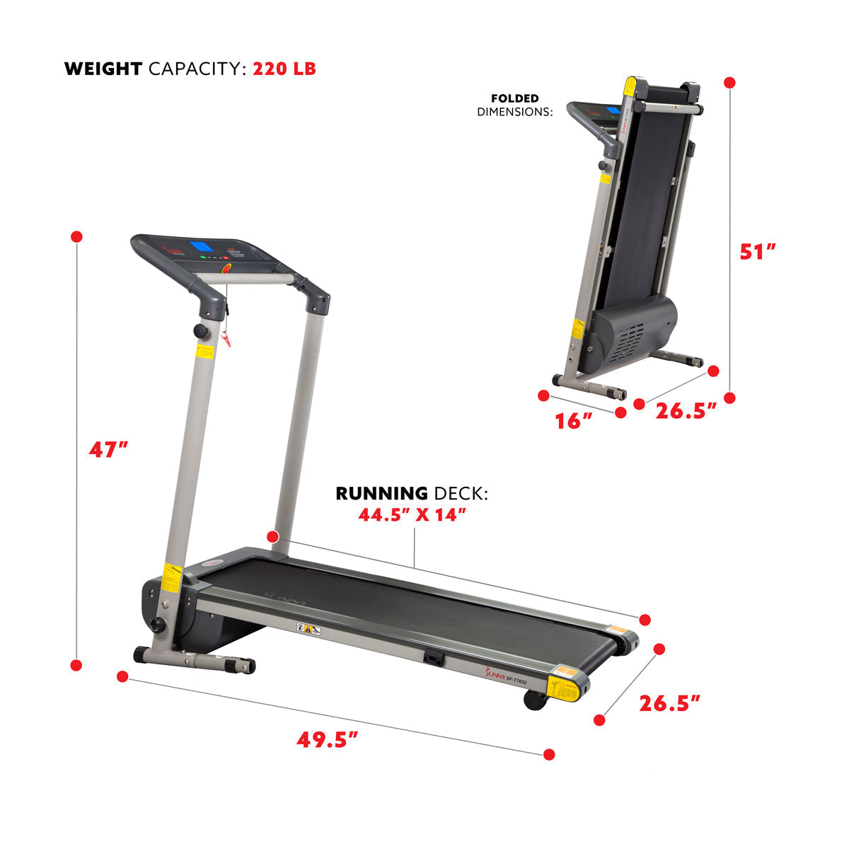 Space Saving Folding Treadmill w/ LCD Display