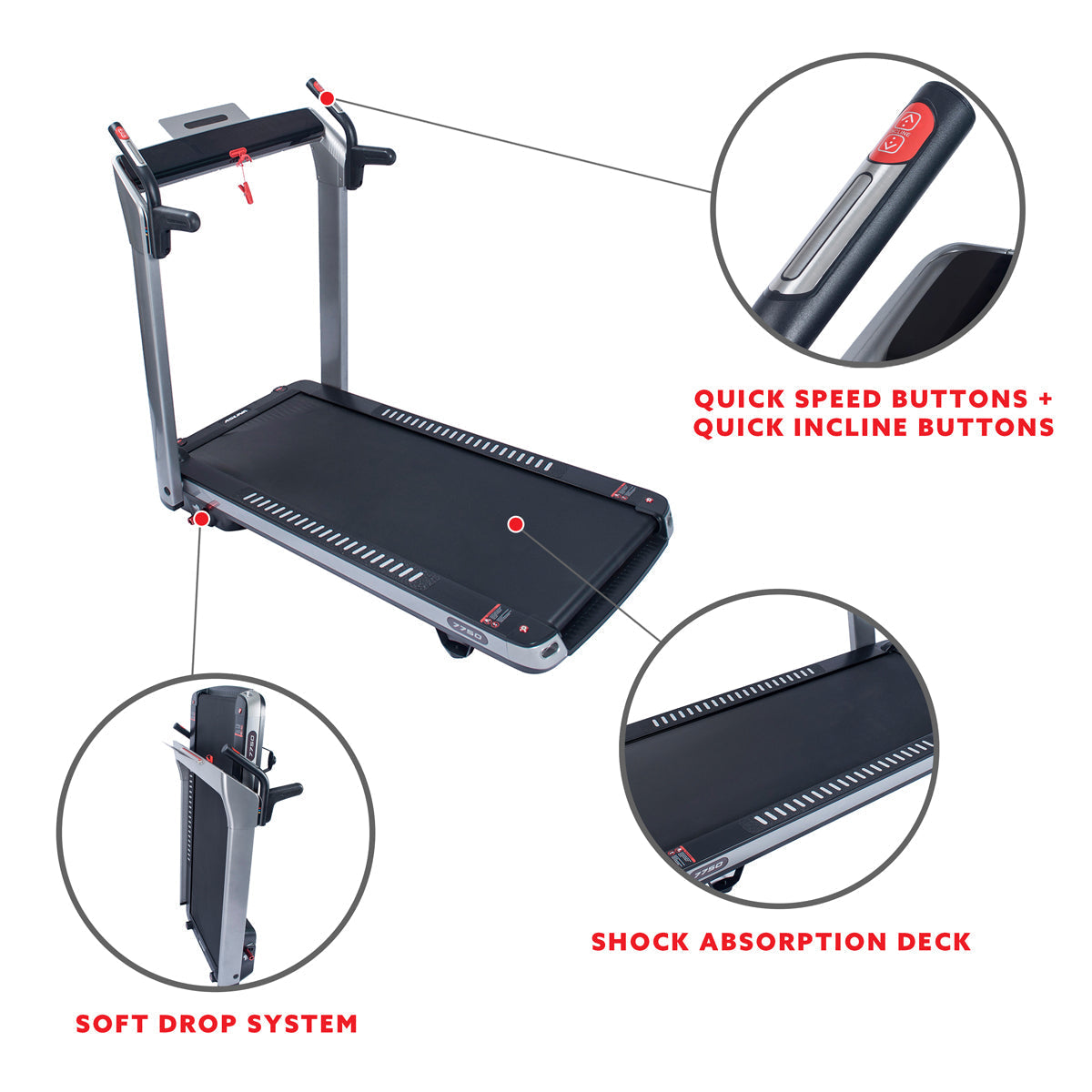 SpaceFlex Running Treadmill w/ Auto Incline, Foldable Wide Deck