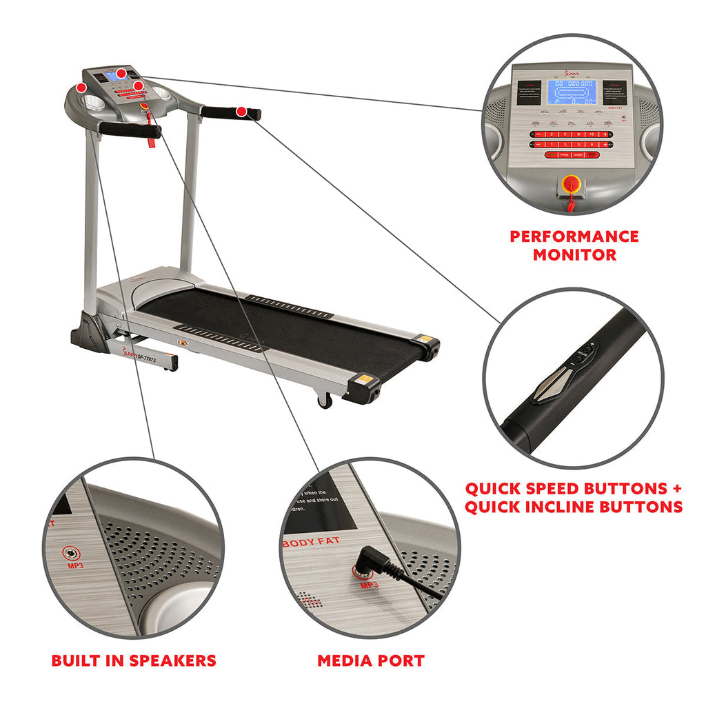 Treadmill, High Weight Capacity w/ Auto Incline, MP3 and Body Fat Function
